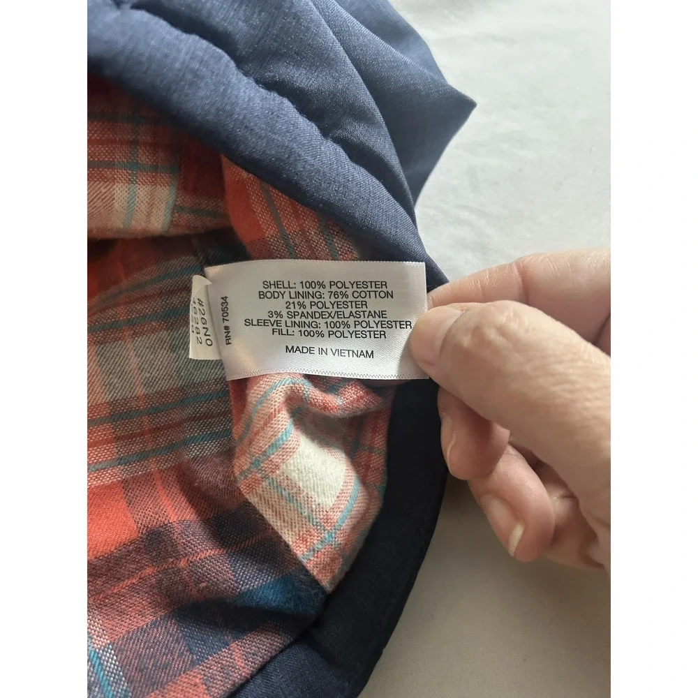 Orvis Flannel Lined Shirt Jacket Mens Size XL Navy Blue Outdoor Classic Comfort